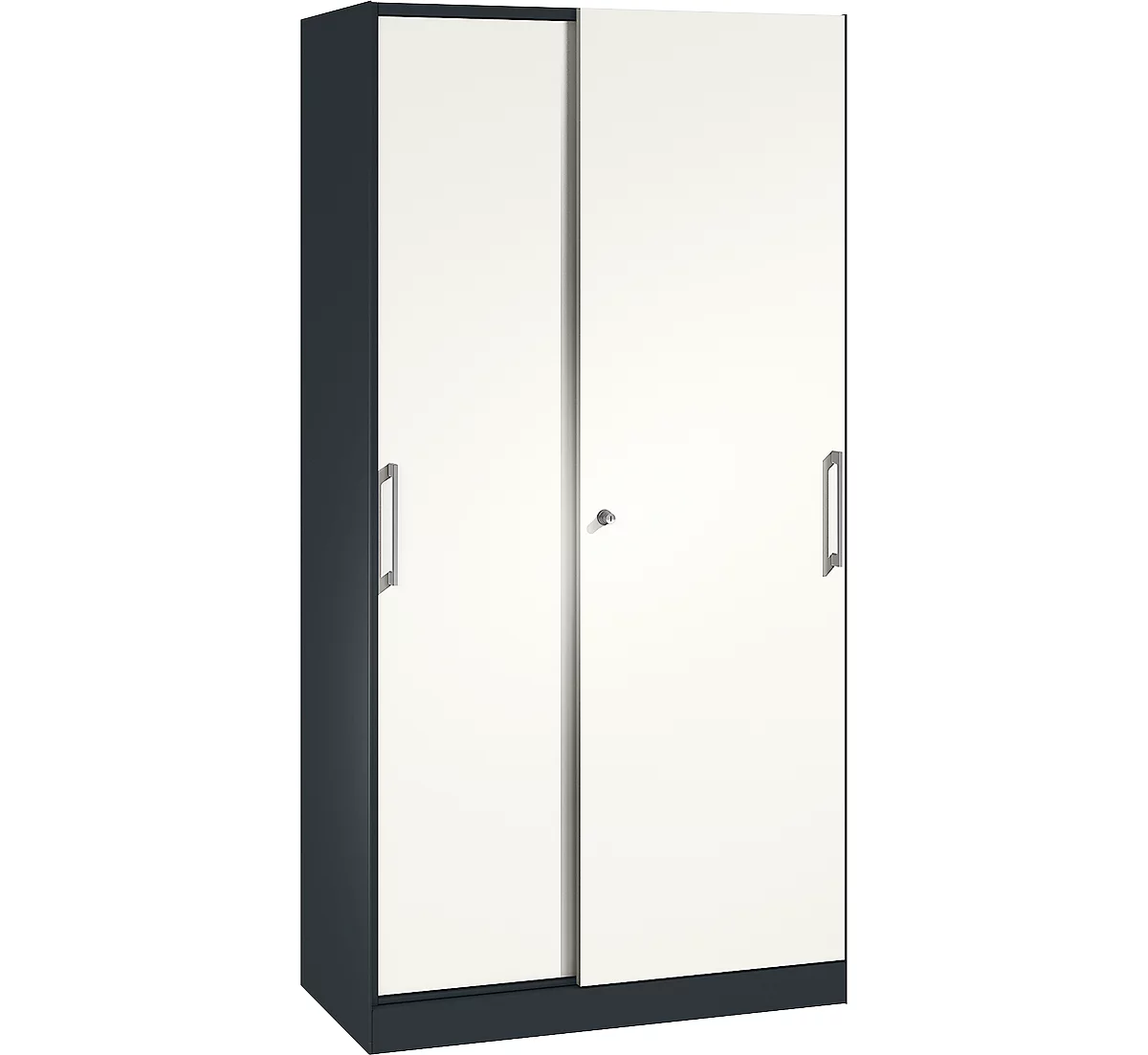 Armario de puertas correderas ASISTO C 3000, 5 alturas de archivo, con cerradura, anchura 1000 mm, antracita/blanco
