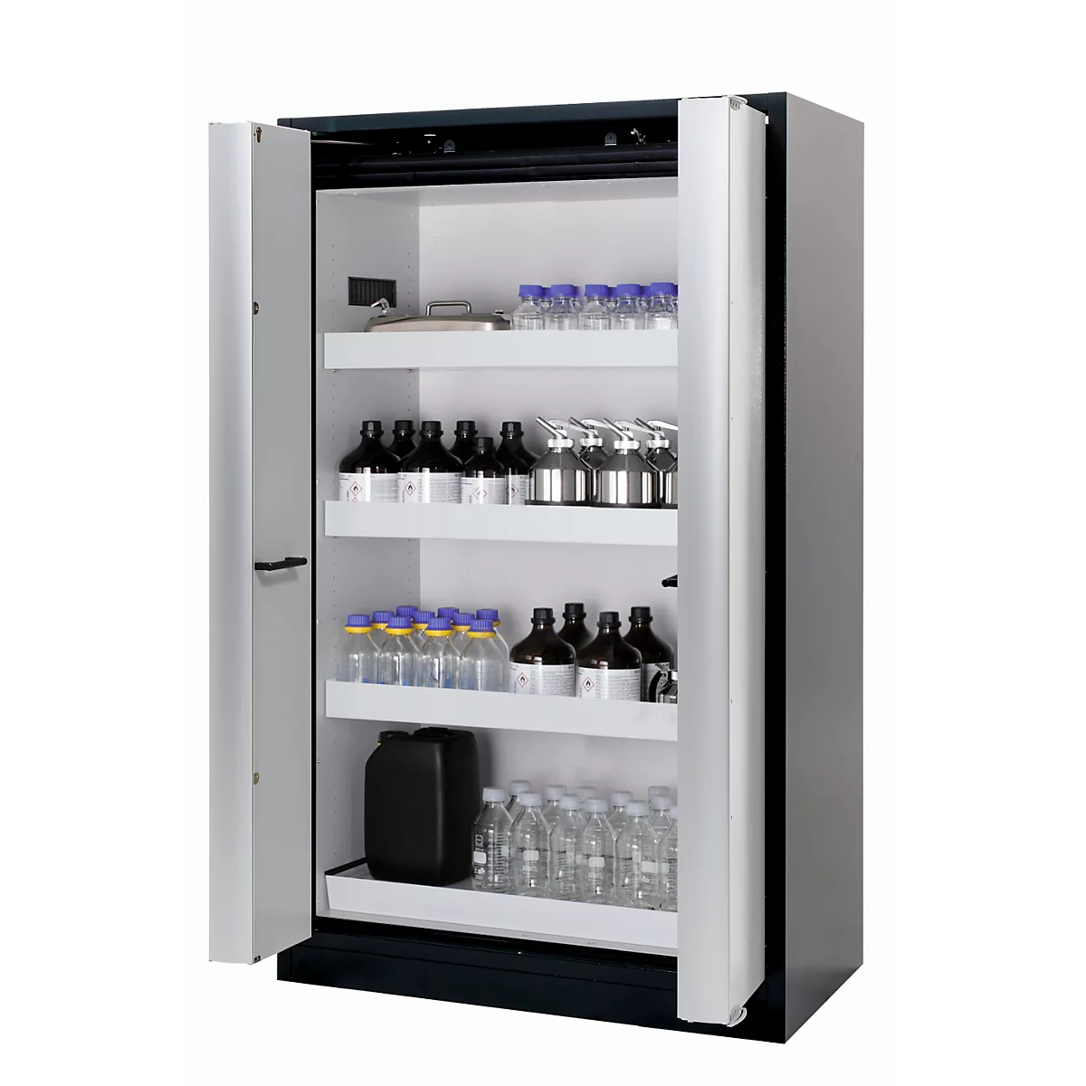Armario de seguridad tipo 90 asecos Q-PHOENIX-90, puertas plegables, frontal gris luminoso, An 1193 x P 615 x Al 1953 mm