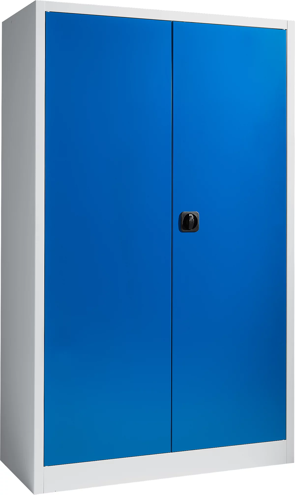 Armario para material Schäfer Shop Select, con cerradura, 4 estantes galvanizados, 5 OH, ancho 1200 x fondo 400 x alto 1935 mm, acero, aluminio blanco/azul marino