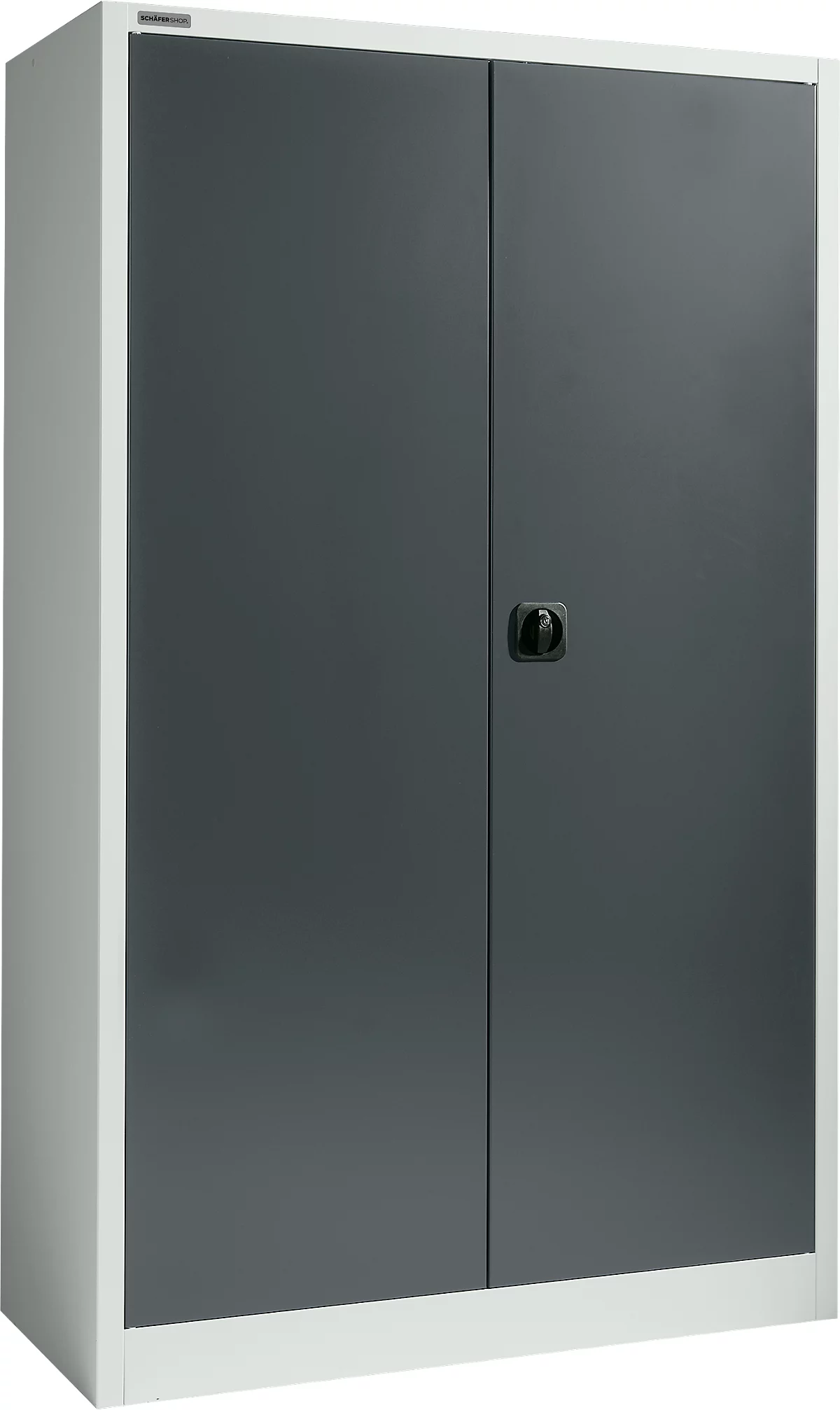 Armario para material Schäfer Shop Select, con cerradura, 4 estantes galvanizados, 5 OH, ancho 1200 x fondo 400 x alto 1935 mm, acero, gris claro/gris antracita