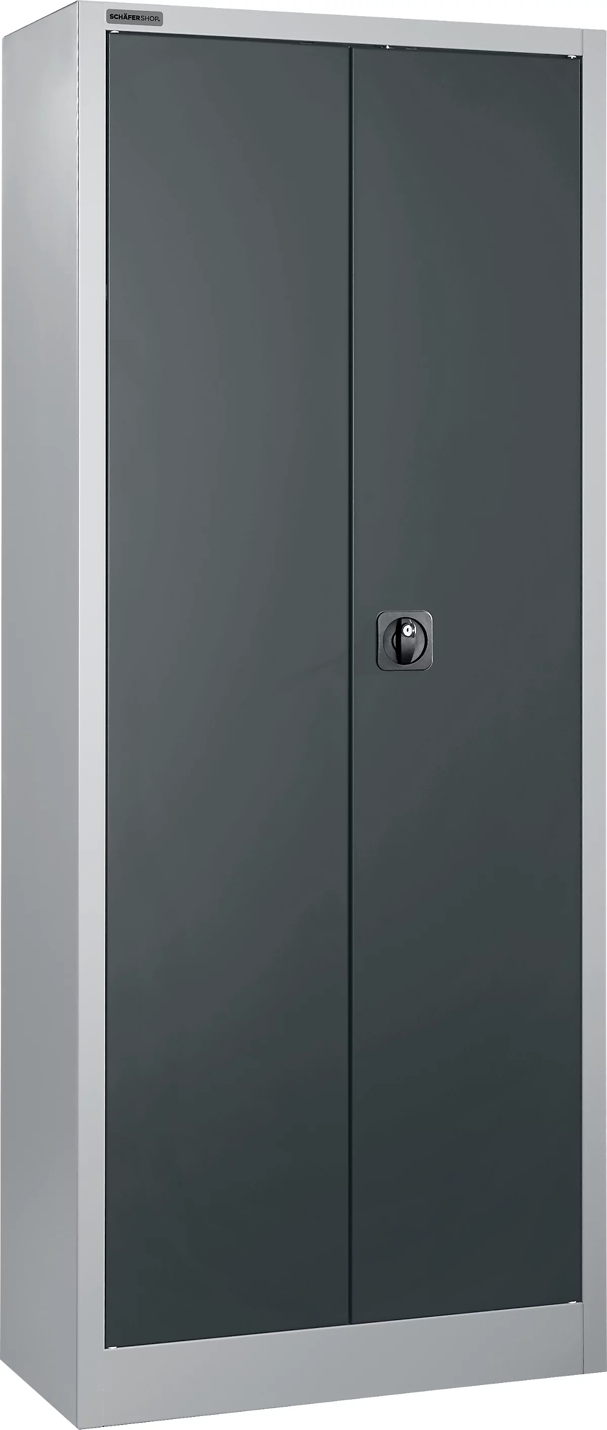 Armario para materiales Schäfer Shop Select, con cerradura, 4 estantes galvanizados, 5 OH, ancho 800 x fondo 400 x alto 1935 mm, acero, aluminio blanco/gris antracita