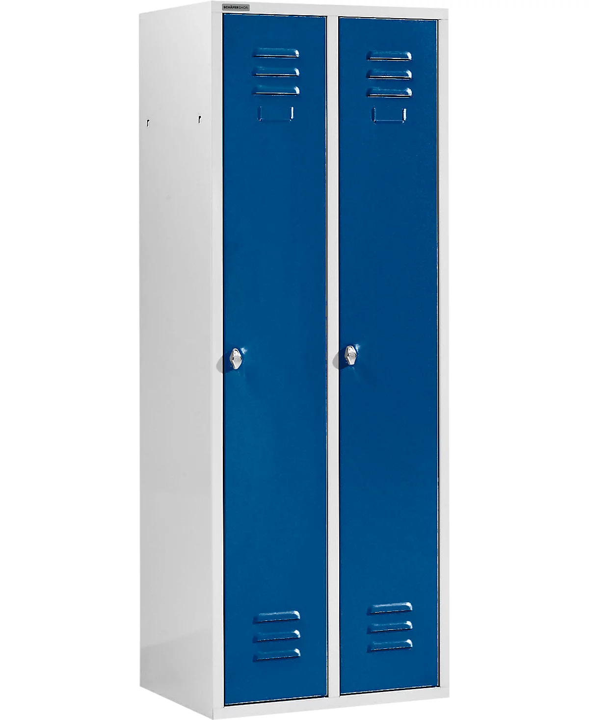 Armario Schäfer Shop Select, con 2 compartimentos, cerradura de pestillo giratorio, puerta azul genciana
