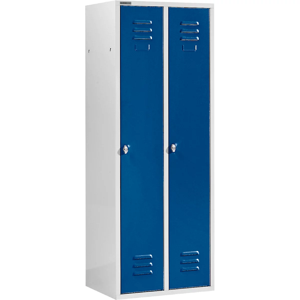 Armario Schäfer Shop Select, con 2 compartimentos, cerradura de pestillo giratorio, puerta azul genciana