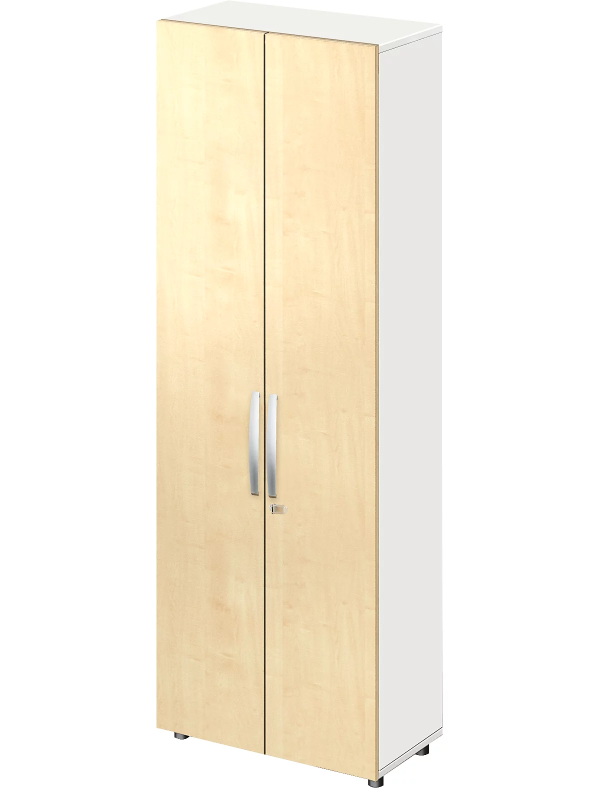 Armario Shop Select LOGIN de Schäfer, 6 alturas de archivador, An 800 x P 420 x Al 2240 mm, decoración en blanco/arce