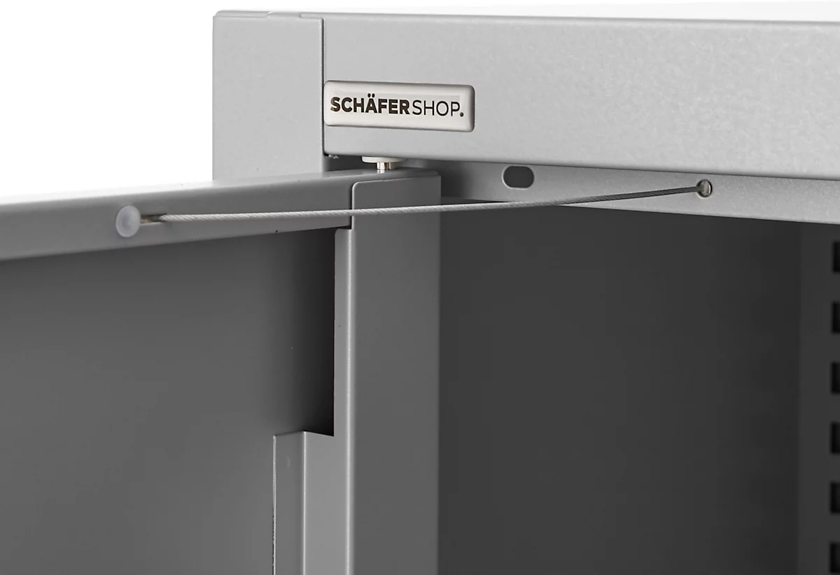 Armario superior Schäfer Shop Select, con cerradura, altura 800 mm, anchura 950 mm, aluminio blanco RAL 9006
