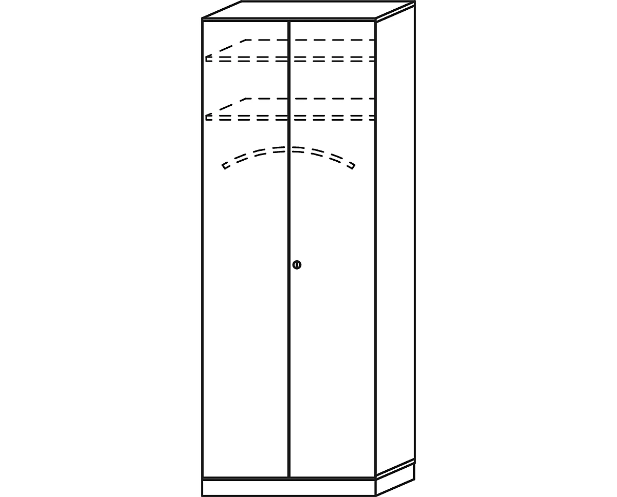 Armario Topas Line, 6 alturas de archivo, con cerradura, An 800 x P 420 x Al 2156 mm, gris claro