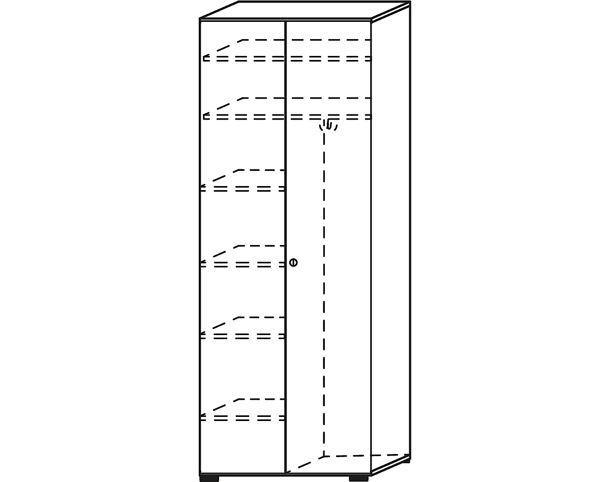 Armario TOPAS LINE, armario archivador, 6 alturas de archivador, 800 mm de ancho, gris claro