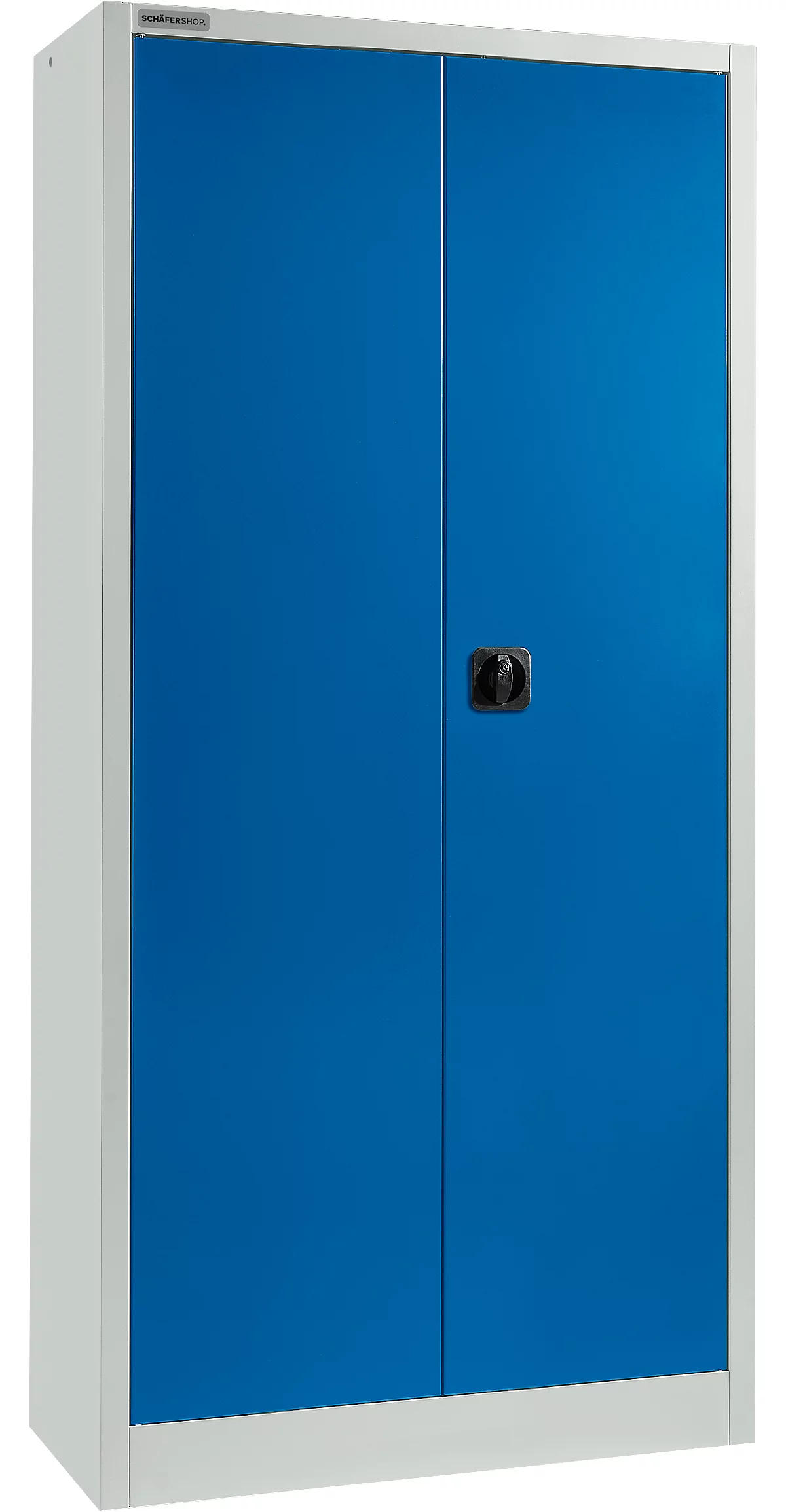 Armario universal Schäfer Shop Pure, de acero, con cerradura, D 400 x H 1935 x A 950 mm, 5 OH, gris claro/azul marino