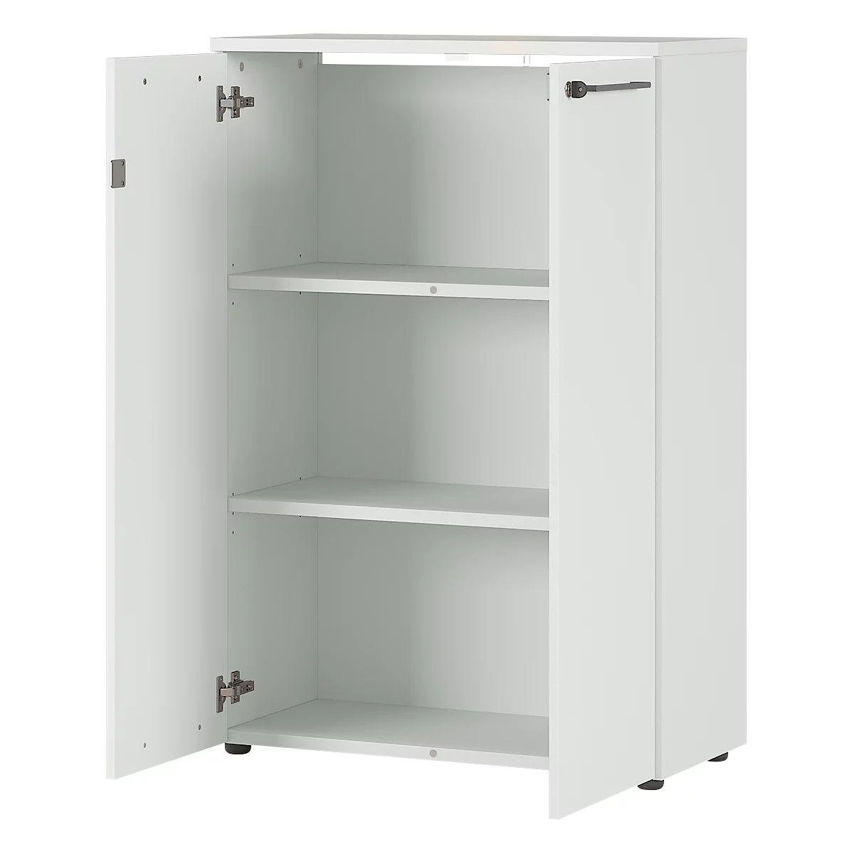Armoire à 2 portes battantes Agenda, 3 HC, L 800 x P 400 x 1200 mm, gris clair