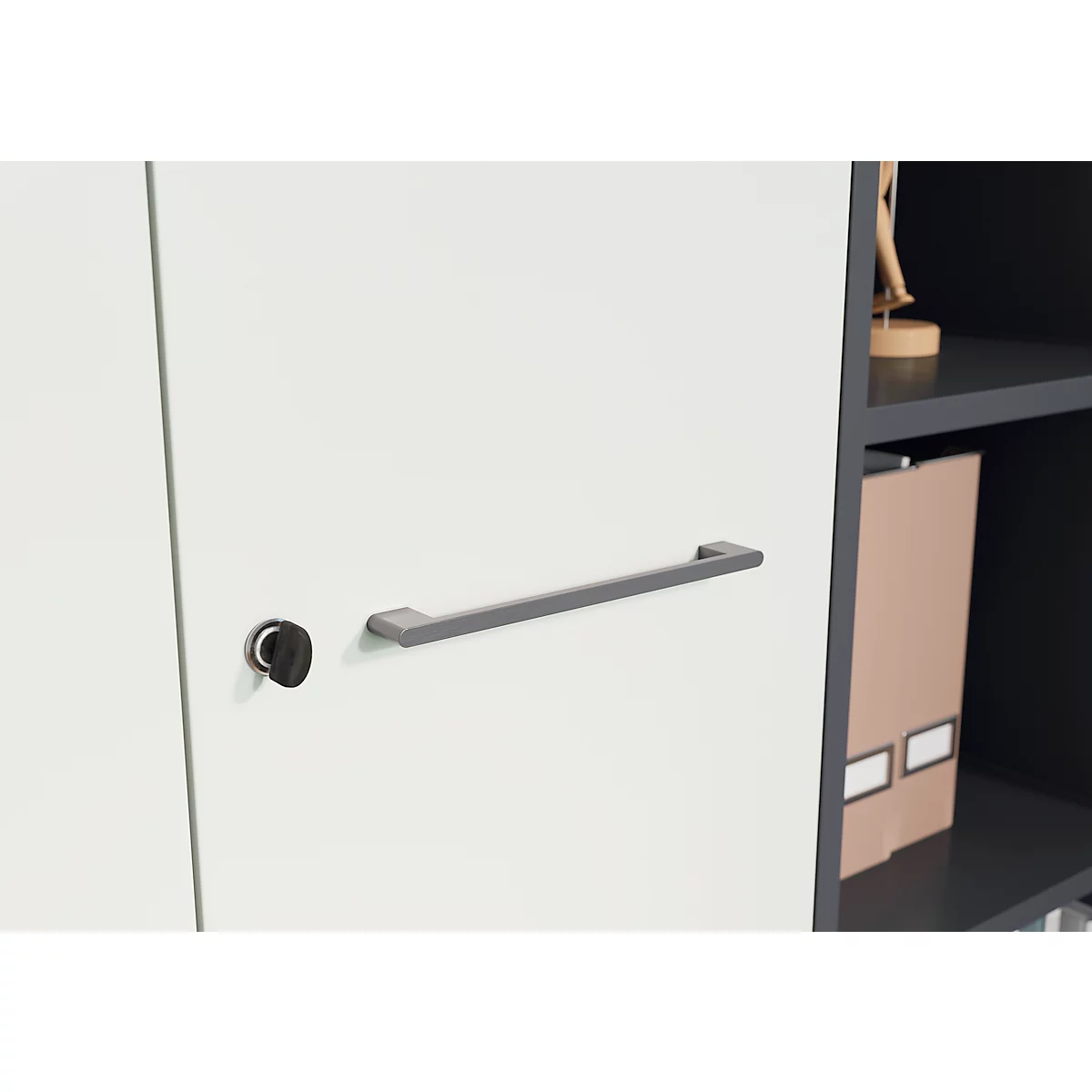 Armoire à 2 portes battantes Agenda, 5 HC, L 800 x P 400 x 1970 mm, gris clair