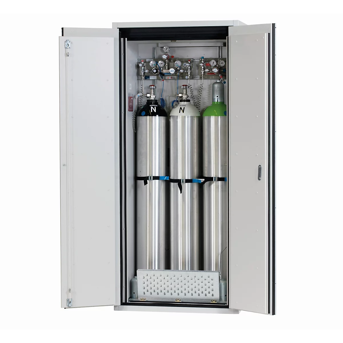 Armoire à bouteilles de gaz comprimé G-ULTIMATE-90 Comfort, double porte, 3x bouteilles de 50 l, L 898 x P 615 x H 2050 mm