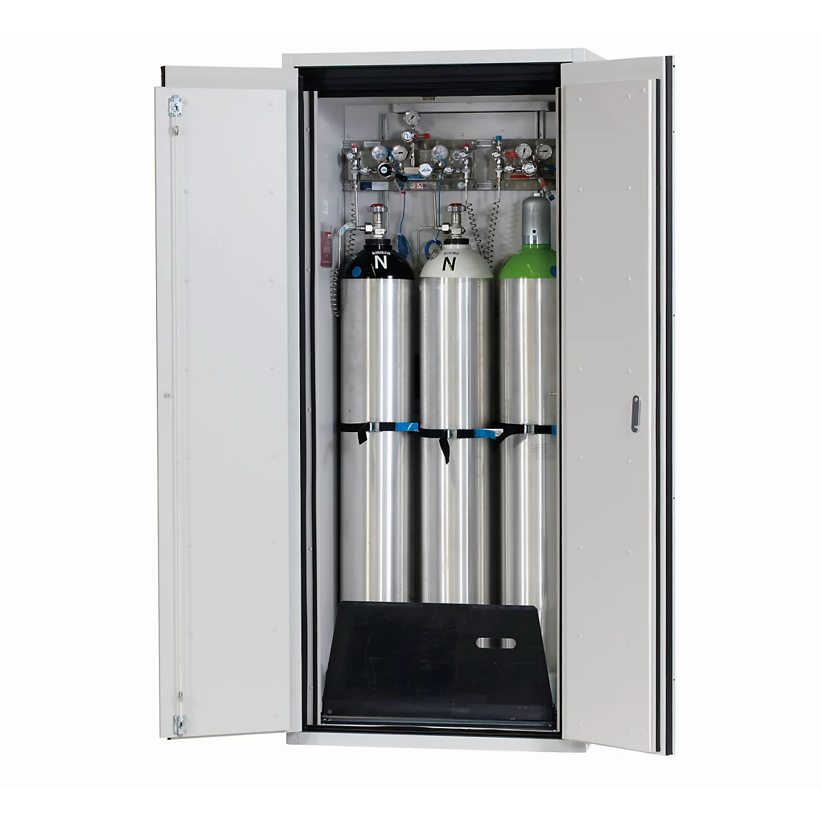 Armoire à bouteilles de gaz comprimé G-ULTIMATE-90 Standard, double porte, 3x bouteilles de 50 l, L 898 x P 615 x H 2050 mm