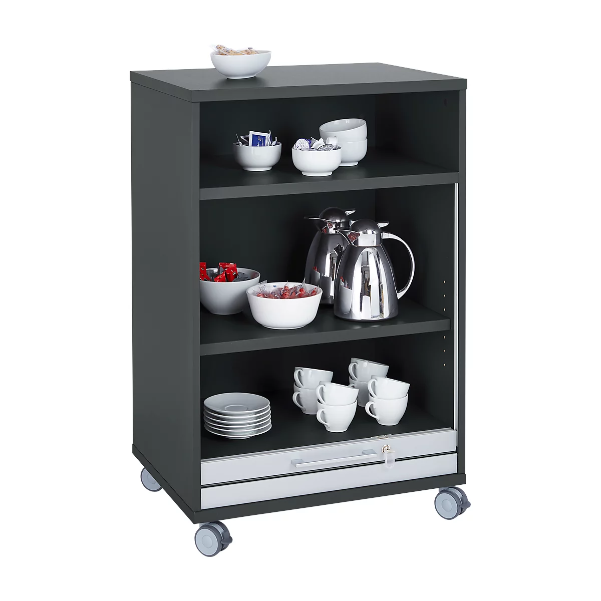 Armoire à catering mobile avec roulettes, l. 650 x P 480 x H 1000 mm