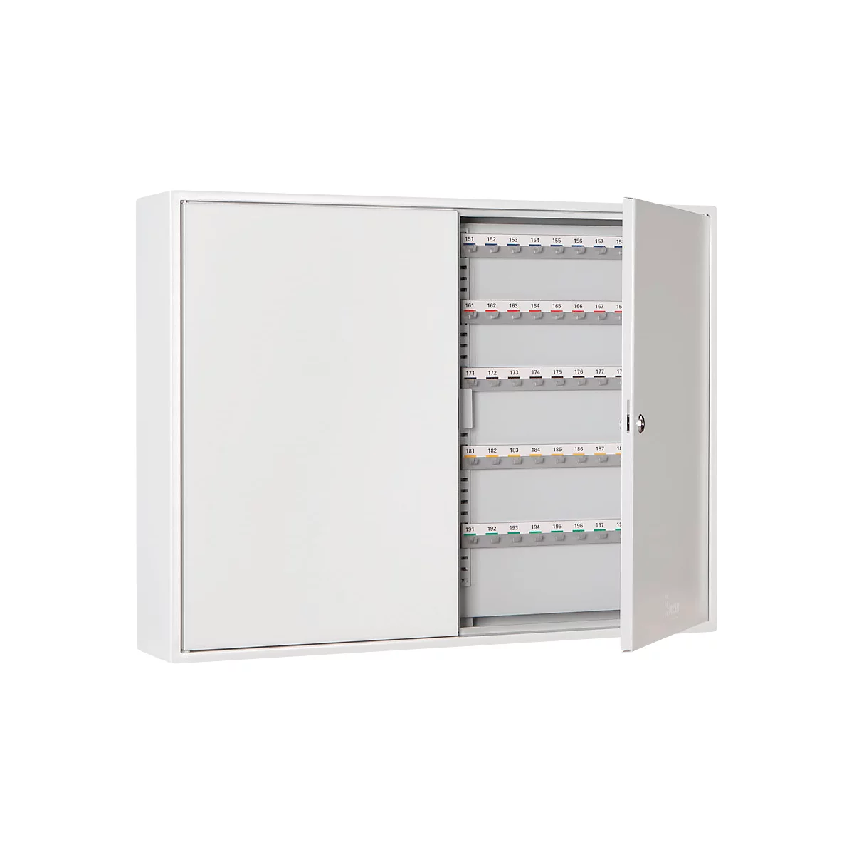 Armoire à clés, double porte, l. 730 x P 140 x H 550 mm,pour 300 clés