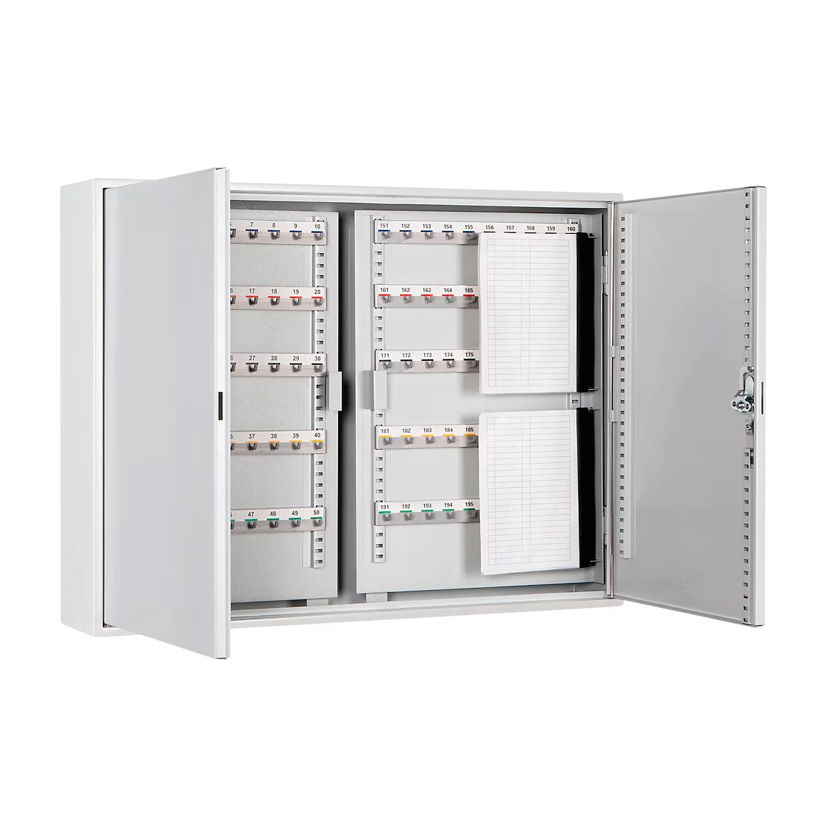 Armoire à clés, double porte, l. 730 x P 140 x H 550 mm,pour 300 clés