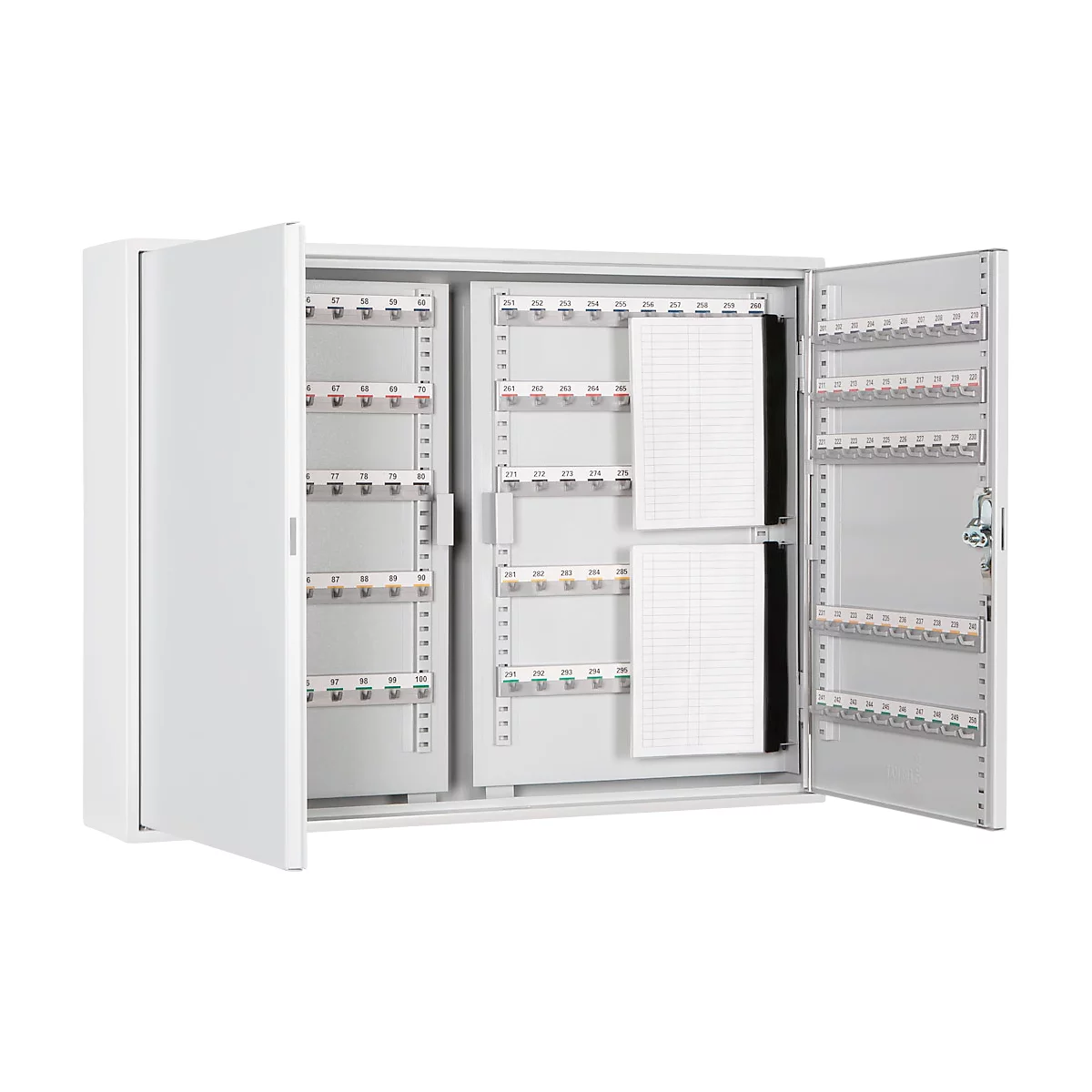 Armoire à clés, double porte, l. 730 x P 140 x H 550 mm, pour 400 clés