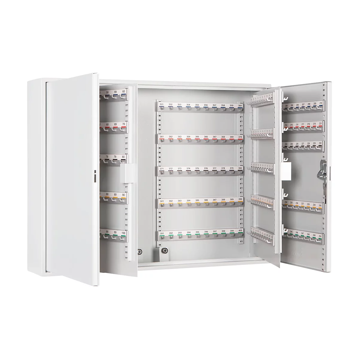 Armoire à clés, double porte, l. 730 x P 140 x H 550 mm, pour 400 clés