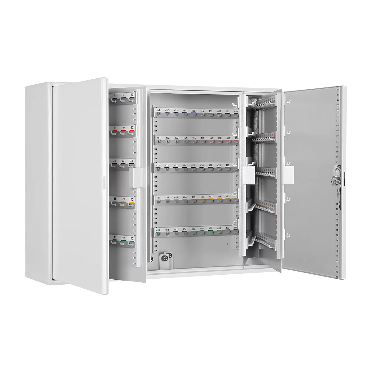 Armoire à clés, double porte, l. 730 x P 205 x H 550 mm,pour 500 clés