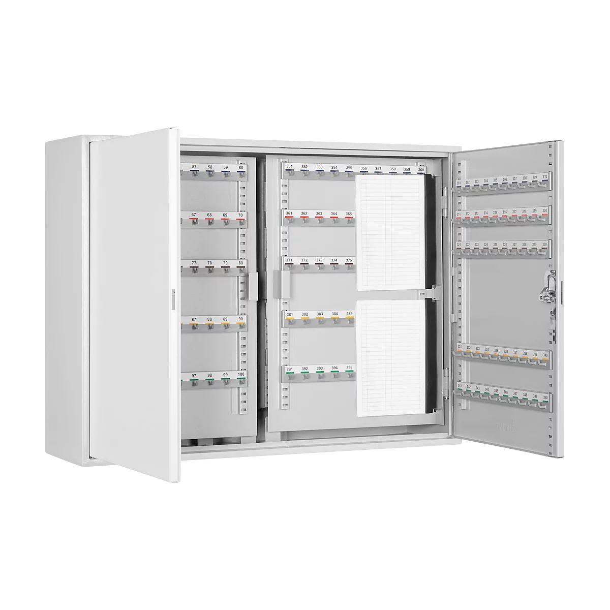 Armoire à clés, double porte, l. 730 x P 205 x H 550 mm, pour 600 clés