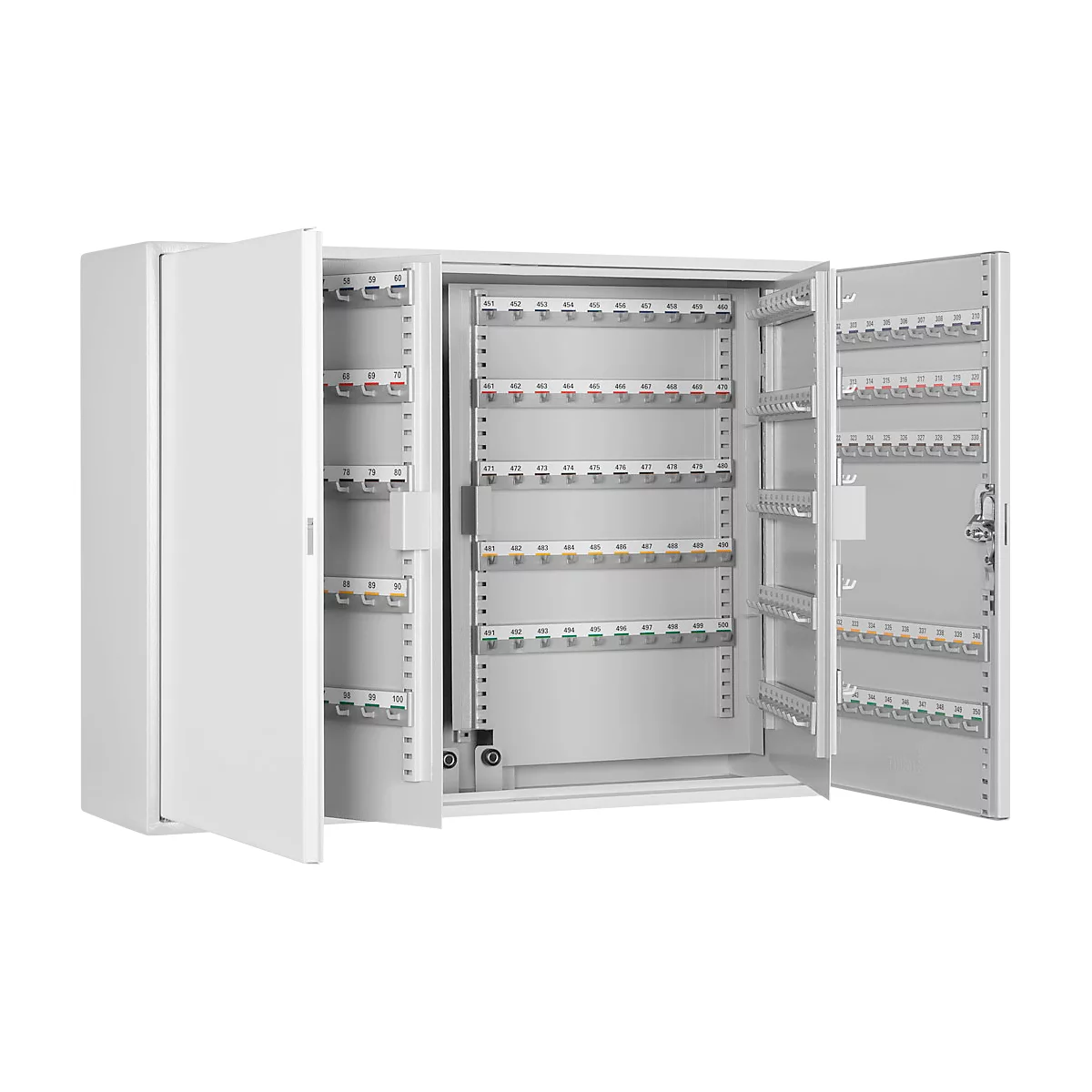 Armoire à clés, double porte, l. 730 x P 205 x H 550 mm, pour 600 clés
