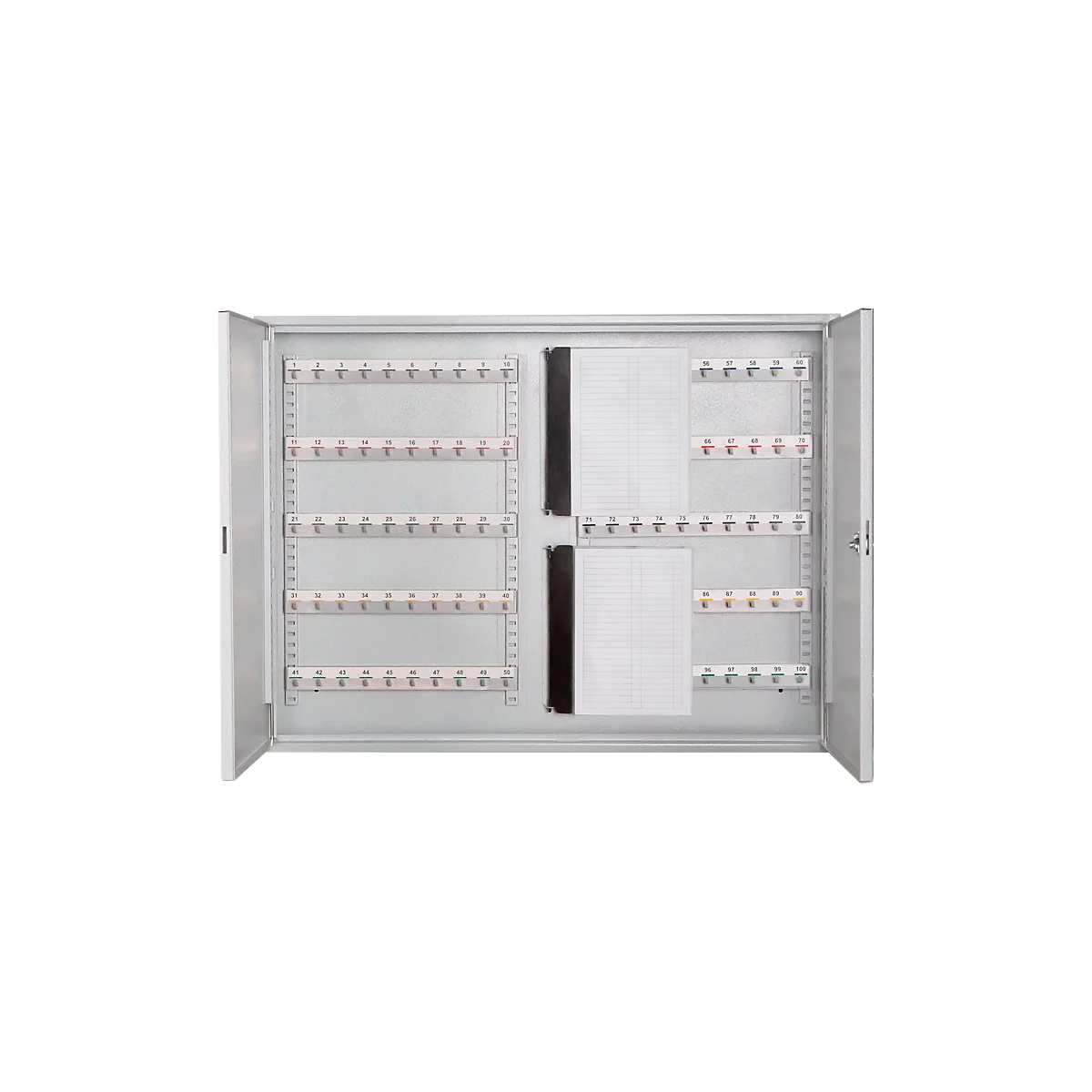 Armoire à clés, double porte, l. 730 x P 80 x H 550 mm, pour 100 clés
