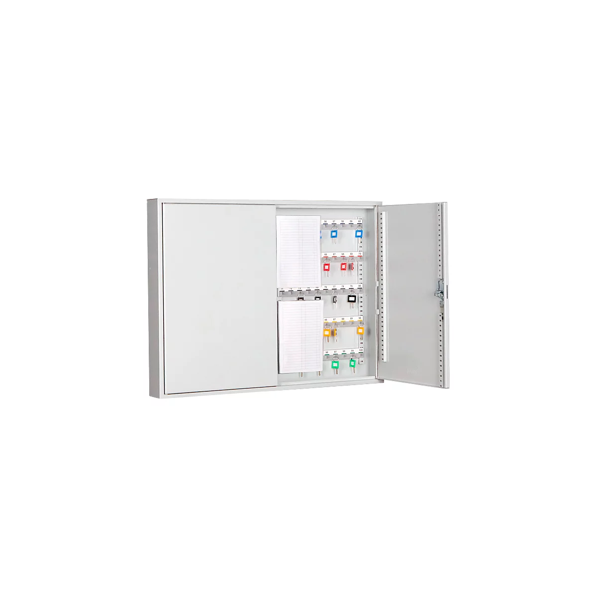Armoire à clés, double porte, l. 730 x P 80 x H 550 mm, pour 100 clés