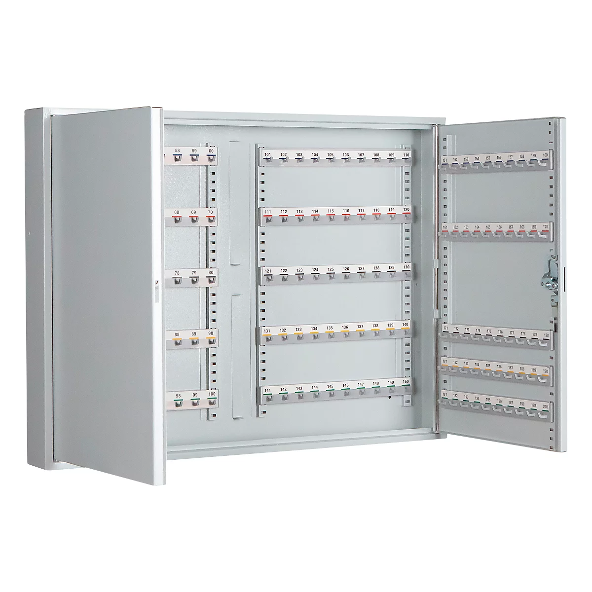Armoire à clés, double porte, l. 730 x P 80 x H 550 mm,pour 200 clés