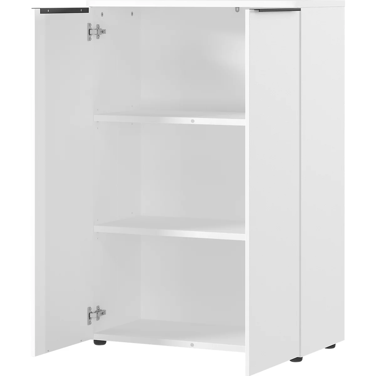 Armoire à dossiers Porto, 2 portes et 2 tablettes, 3 HC, L 810 x P 400 x H 1200 mm, blanc