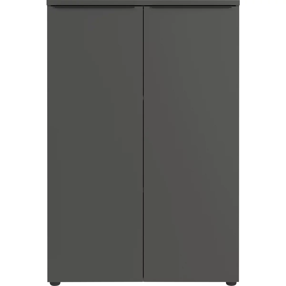 Armoire à dossiers Porto, 2 portes et 2 tablettes, 3 HC, L 810 x P 400 x H 1200 mm, graphite