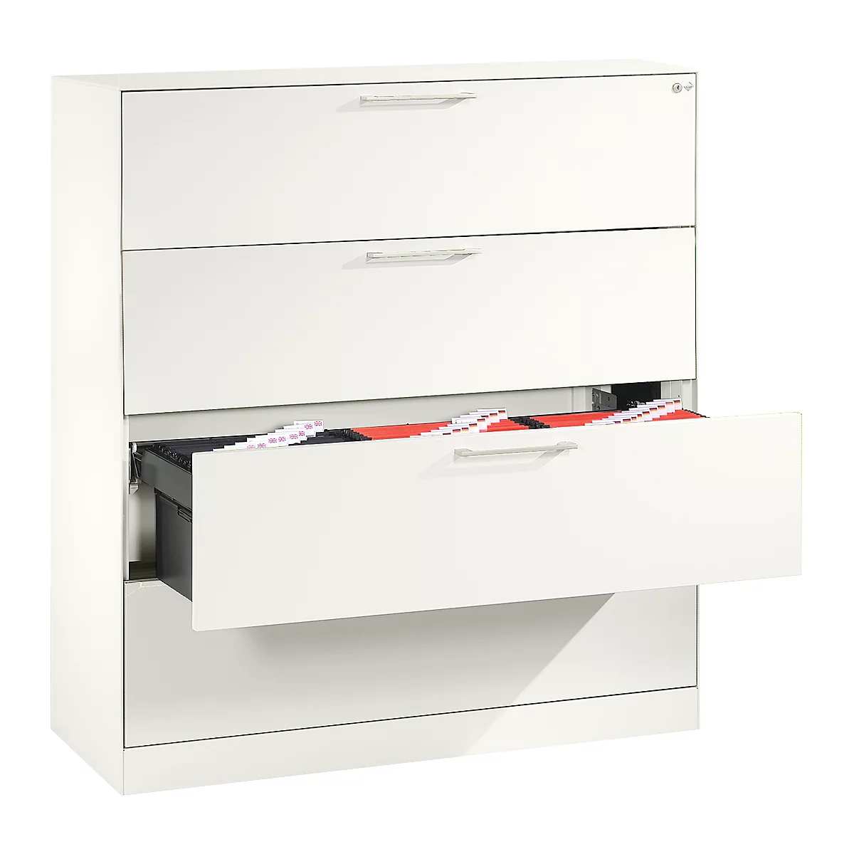 Armoire à dossiers suspendus ASISTO C 3000, 4 tiroirs, 3 rangées, l. 1200 mm, blanc/blanc