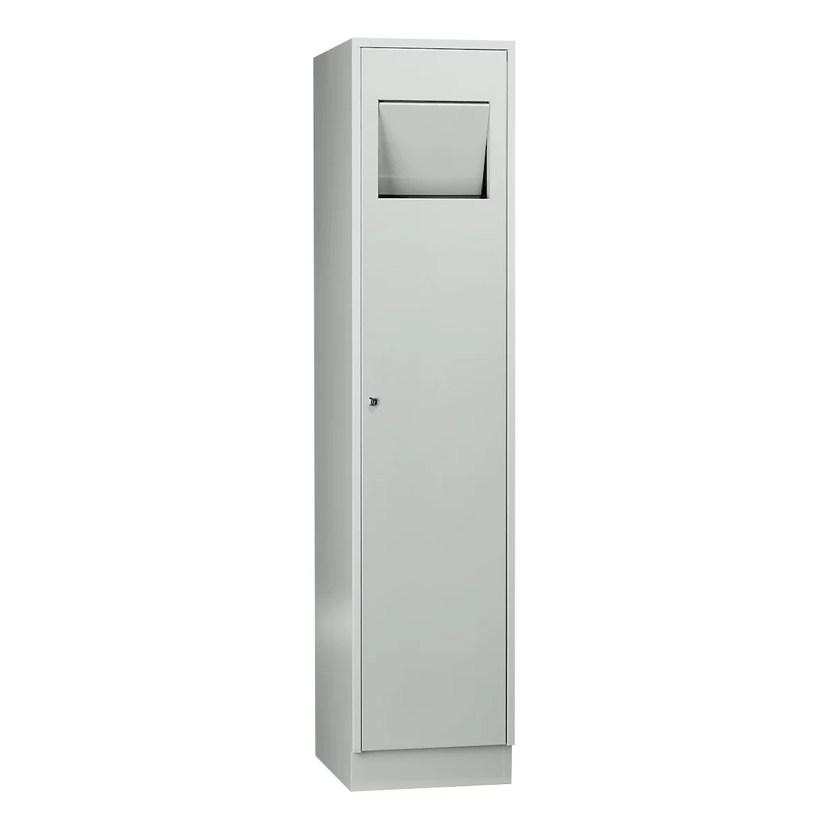 Armoire à linge, compartiment de 400 mm, clapet basculant, verrouillable, gris clair