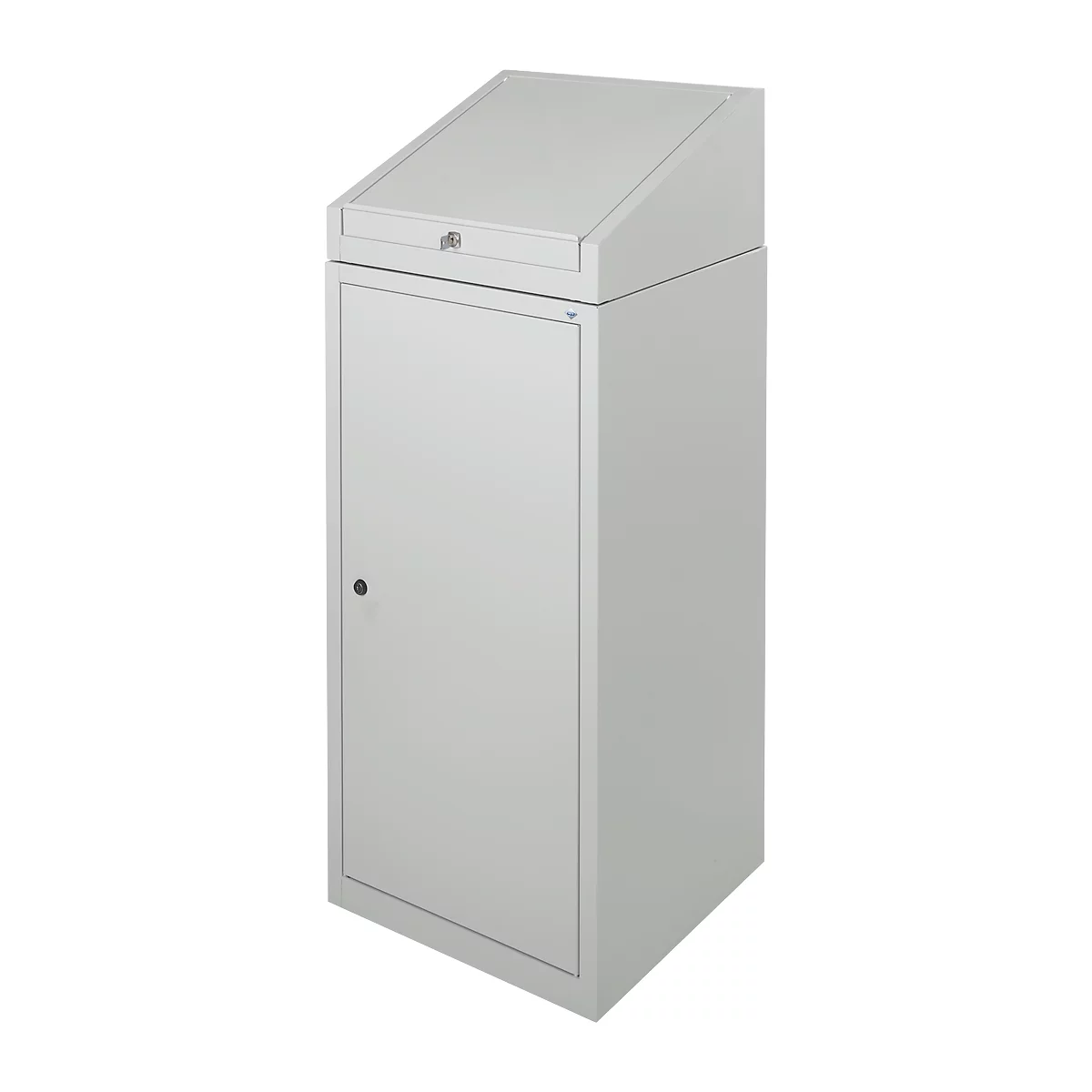 Armoire à outils avec bureau, porte à charnières, 2 étagères, 1 tiroir, L 500 x P 500 x H 1200 mm, verrouillable, gris clair 