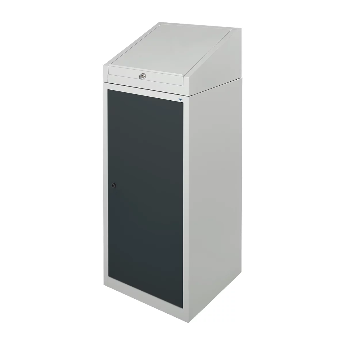 Armoire à outils avec bureau, porte à charnières, 2 étagères, 1 tiroir, L 500 x P 500 x H 1200 mm, verrouillable, gris clair/anthracite 