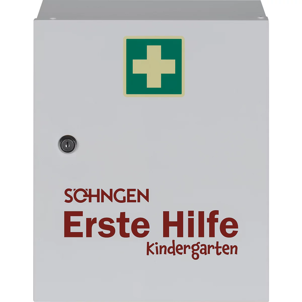 Armoire à pharmacie Soehngen Kindergarten, pour enfants jusqu'à 6 ans, DIN 13157, verrouillable, L 302 x l 140 x H 362 mm, blanc