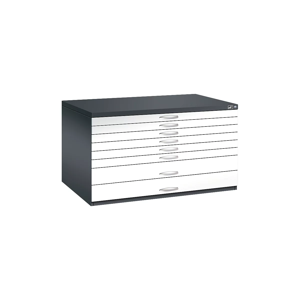 Armoire à plans en acier, pour formats jusqu'à DIN A0, 8 tiroirs