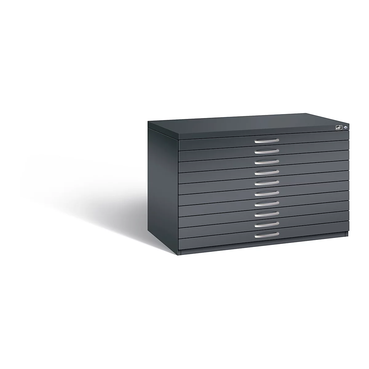 Armoire à plans en acier, pour tous les formats jusqu'à A1, 10 tiroirs,