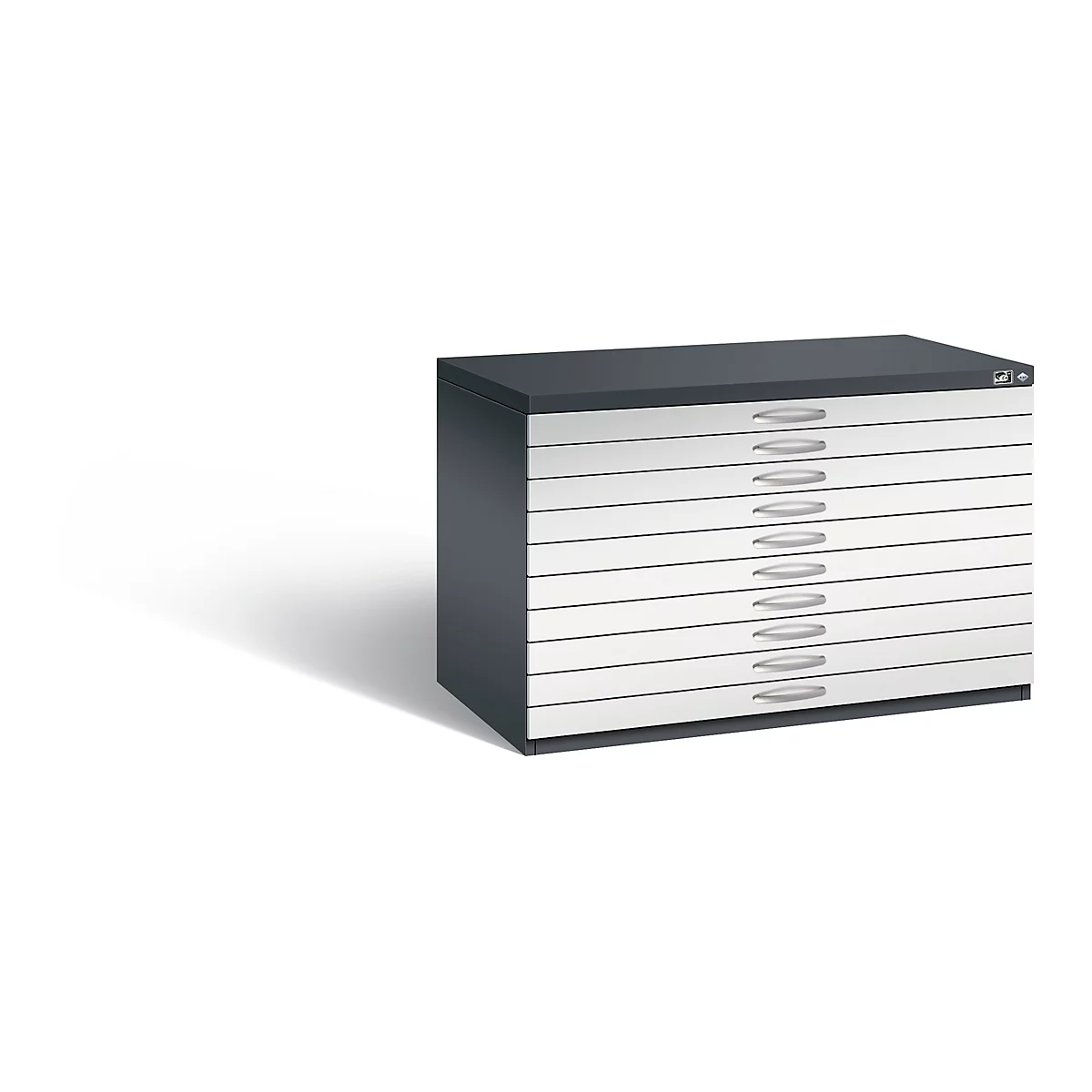 Armoire à plans en acier, pour tous les formats jusqu'à A1, 10 tiroirs,