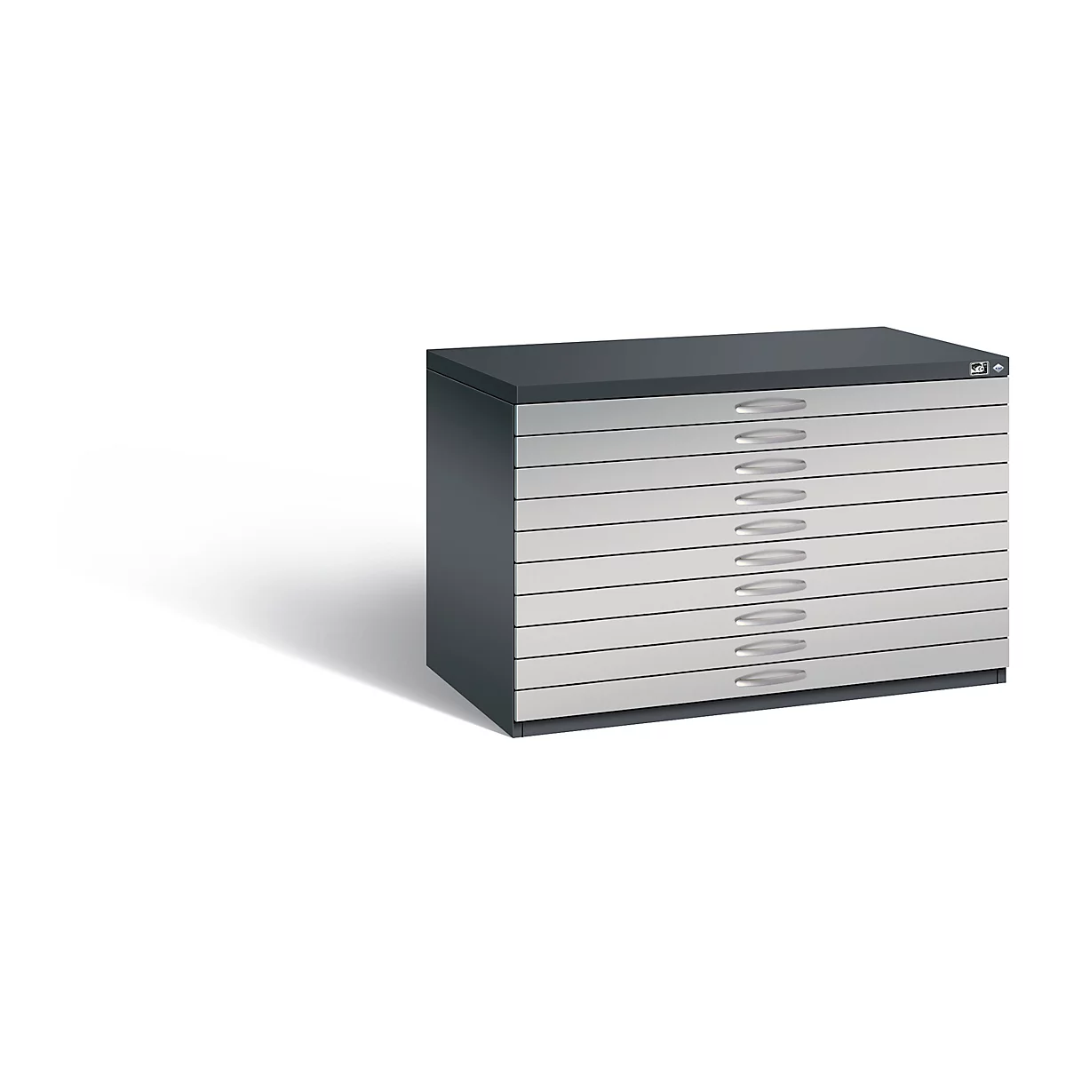 Armoire à plans en acier, pour tous les formats jusqu'à A1, 10 tiroirs,