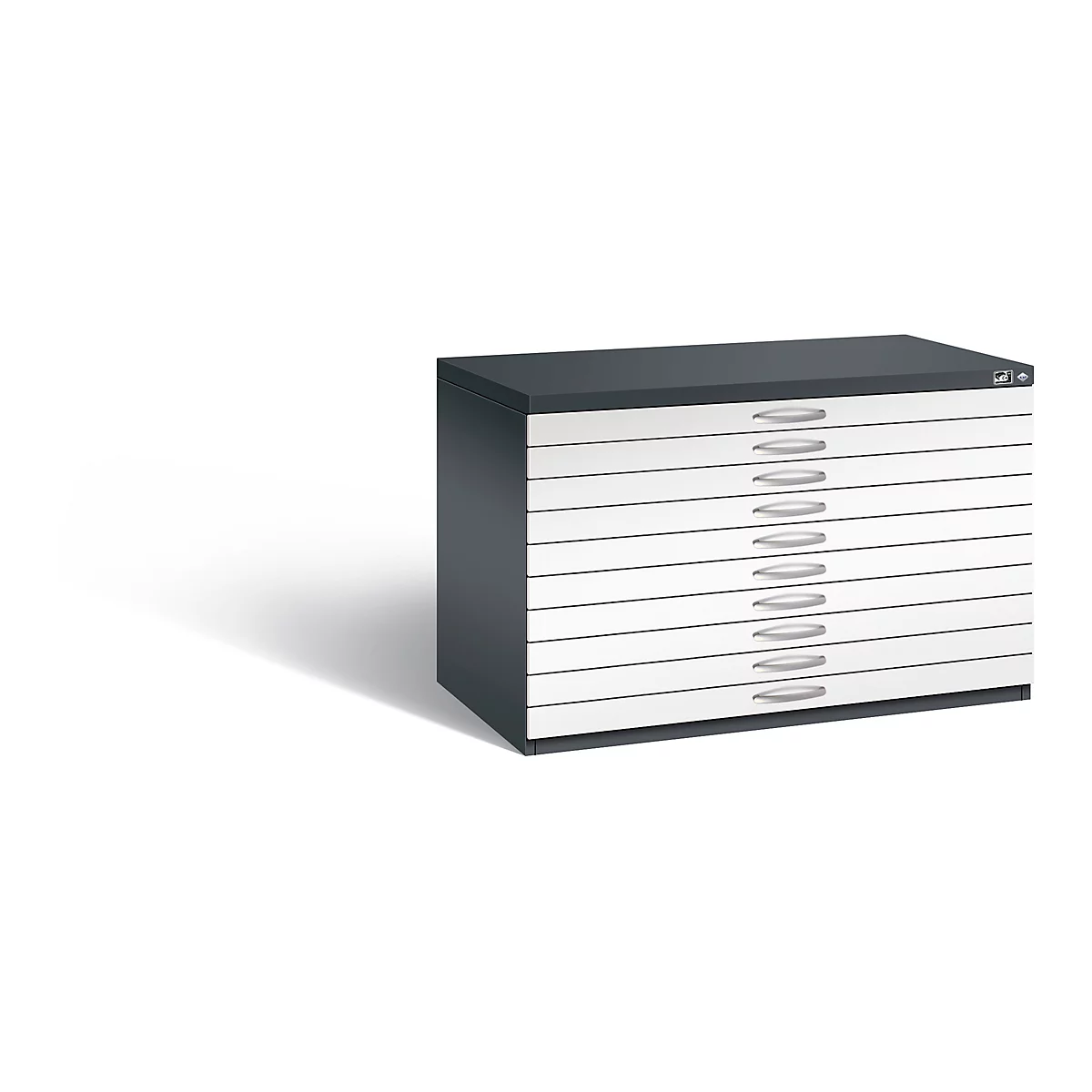 Armoire à plans en acier, pour tous les formats jusqu'à A1, 10 tiroirs,