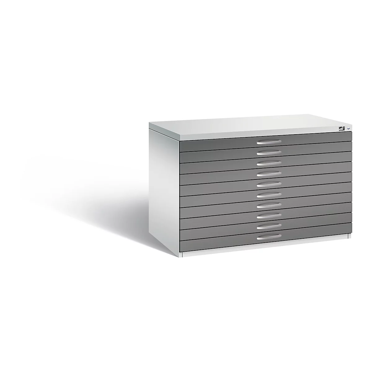 Armoire à plans en acier, pour tous les formats jusqu'à A1, 10 tiroirs,