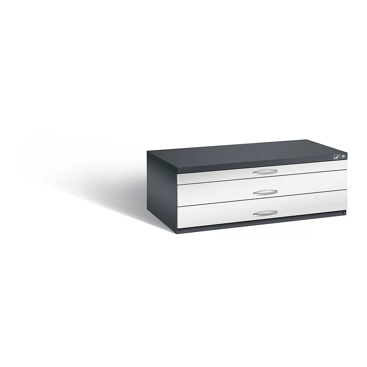 Armoire à plans en acier, pour tous les formats jusqu'à A1, 3 tiroirs