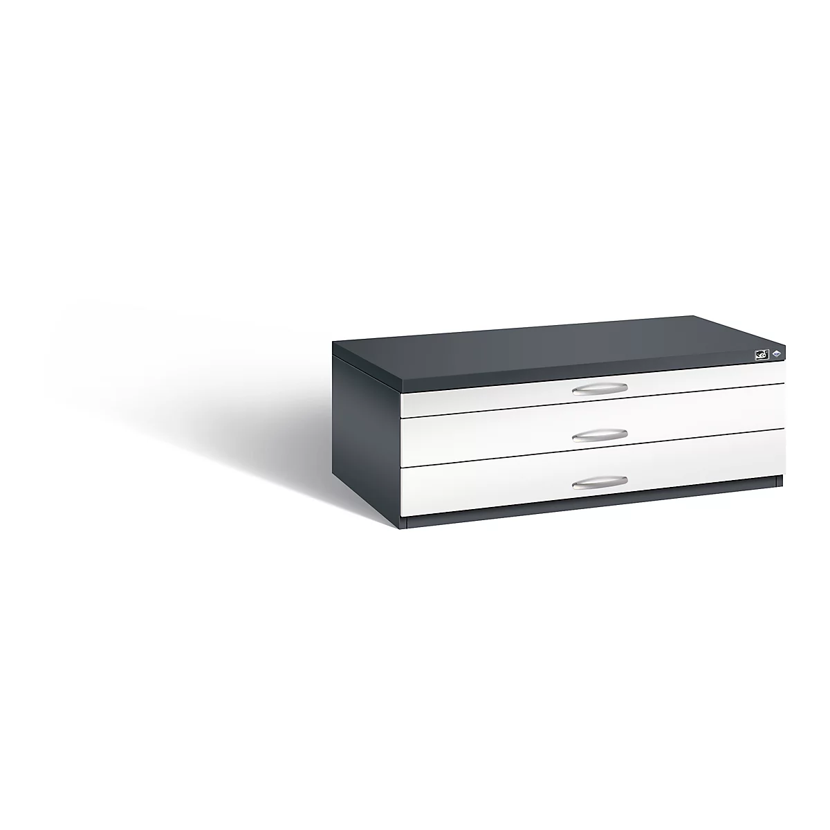 Armoire à plans en acier, pour tous les formats jusqu'à A1, 3 tiroirs