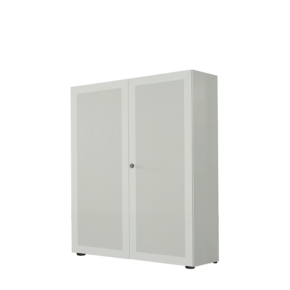 Armoire à portes battantes, 2 portes, surface acoustique, 1000 x 1930 mm, 5 HC, gris clair