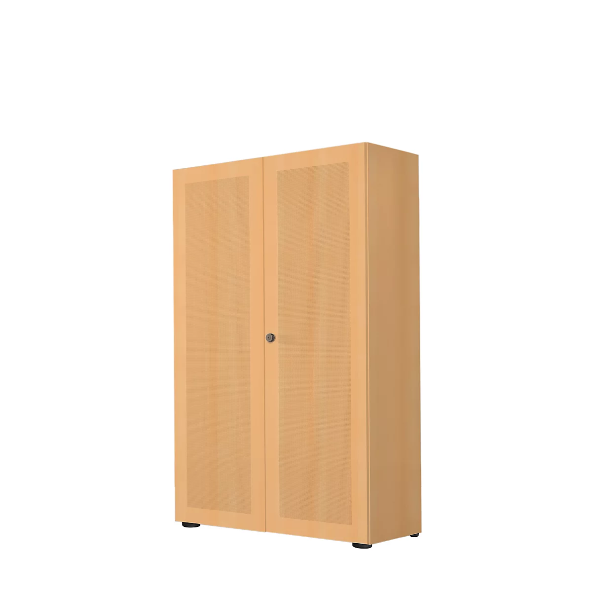 Armoire à portes battantes, 2 portes, surface acoustique, 800 x 1930 mm, 5 HC, coloris hêtre