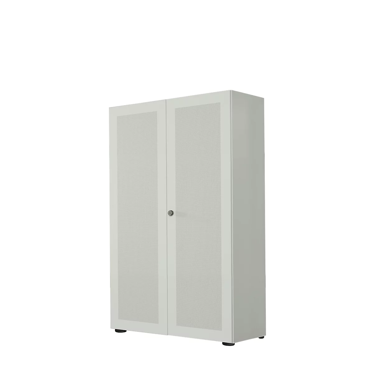 Armoire à portes battantes, 2 portes, surface acoustique, 800 x 1930 mm, 5 HC, gris clair