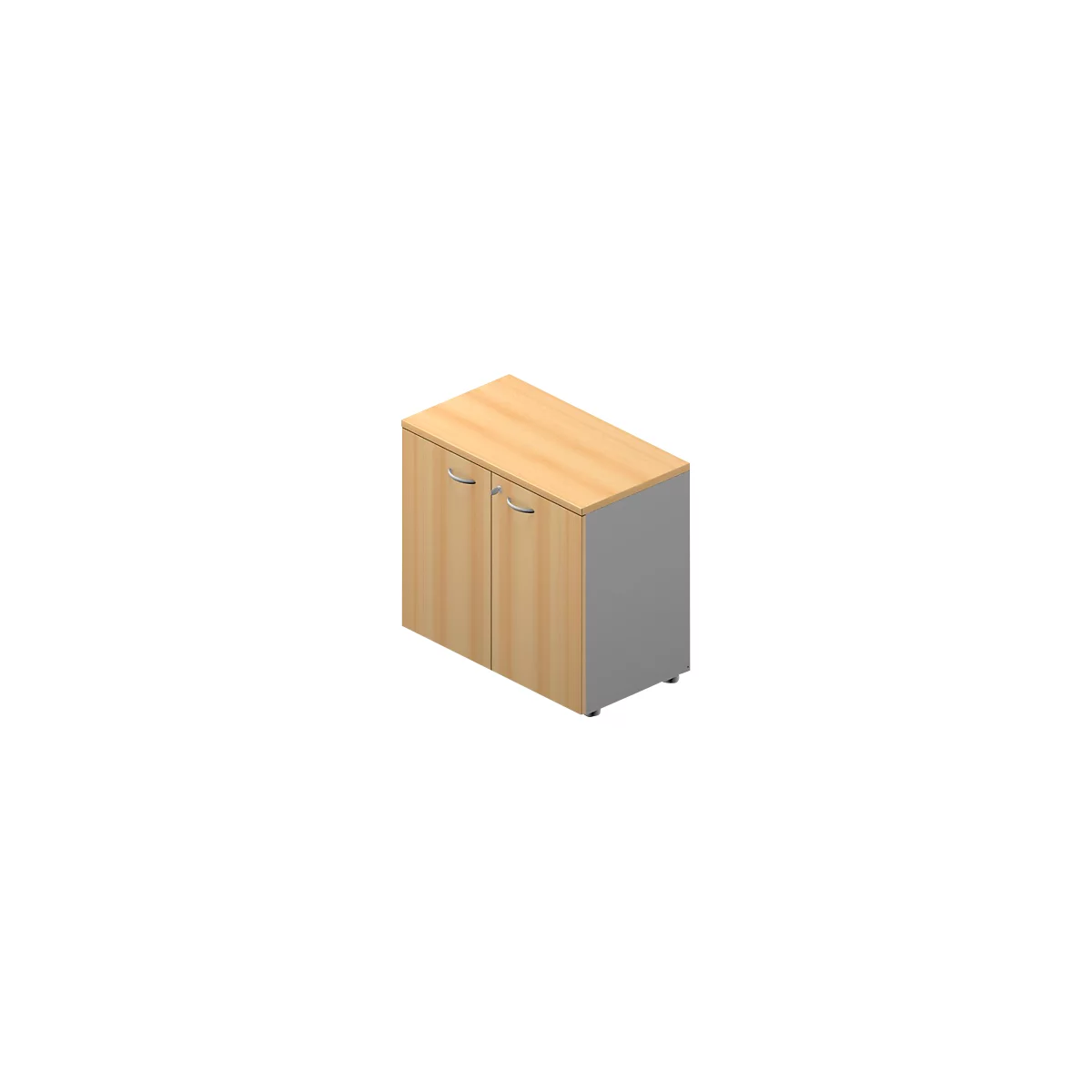 Armoire à portes battantes à poser ARLON-OFFICE, l. 800 x P 450 x H 730 mm, coloris hêtre