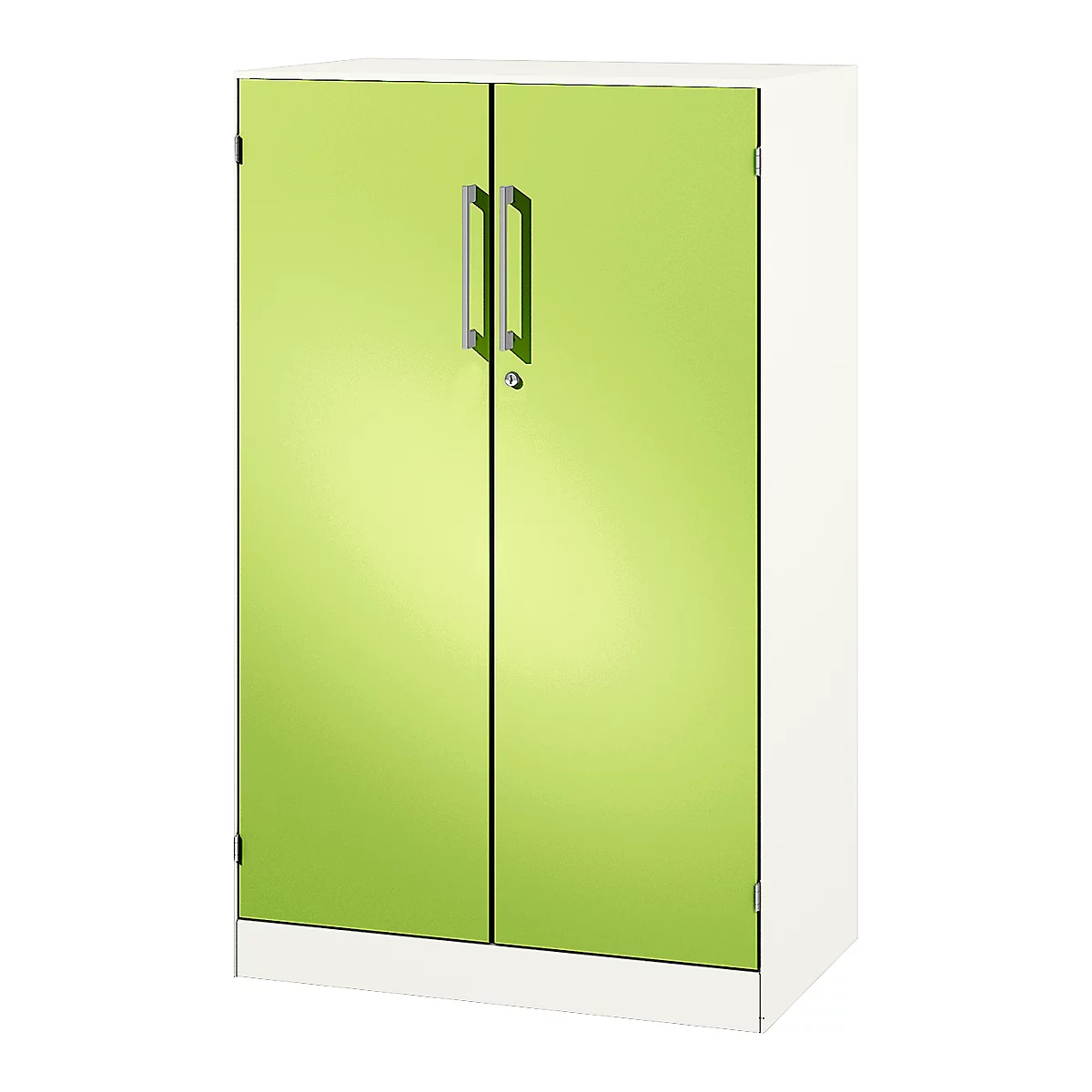 Armoire à portes battantes ASISTO C 3000, 3 hauteurs de classeurs, l. 800 mm, blanc/jaune-vert