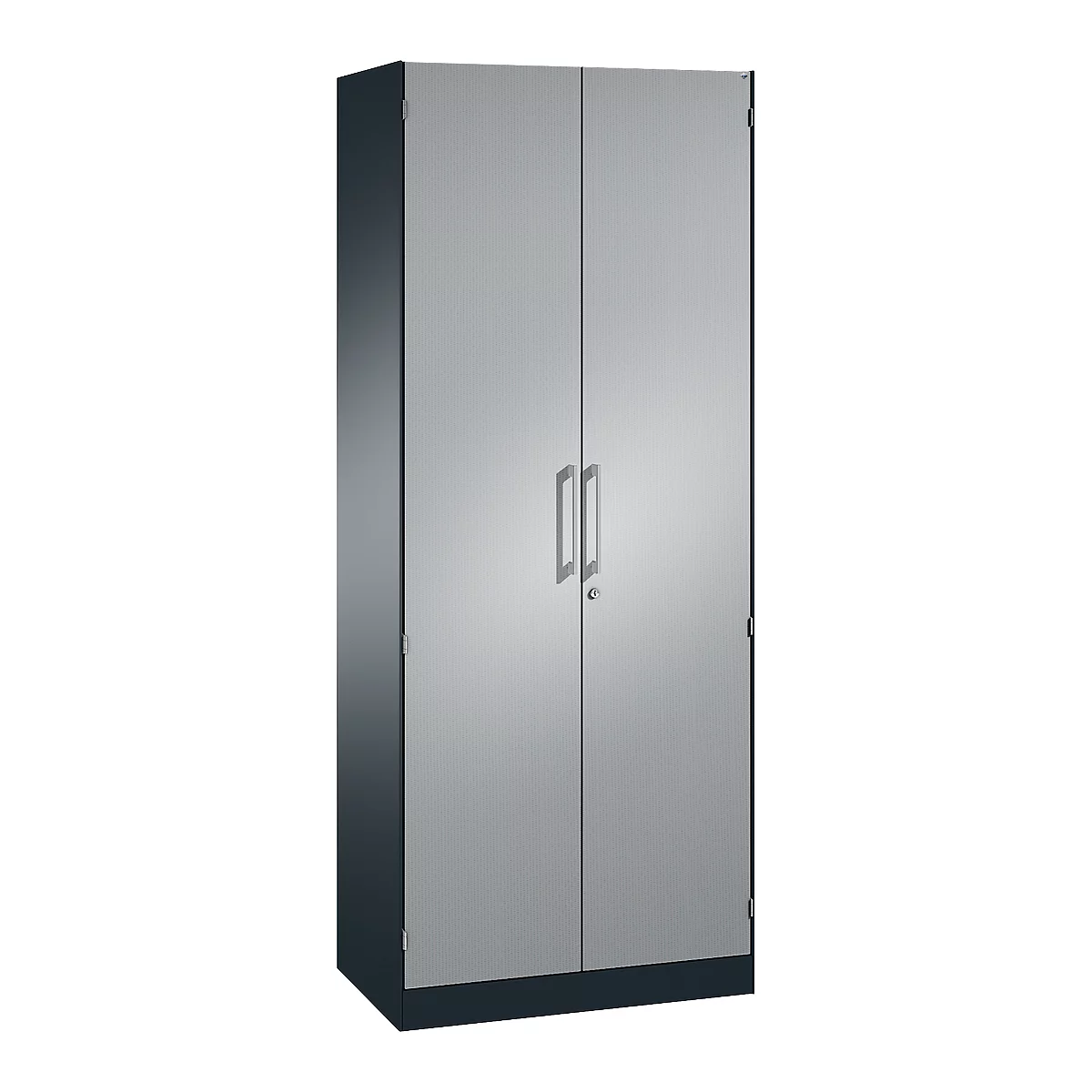 Armoire à portes battantes ASISTO C 3000, 5 hauteurs de classeur, l. 800 mm, anthracite/argent alu