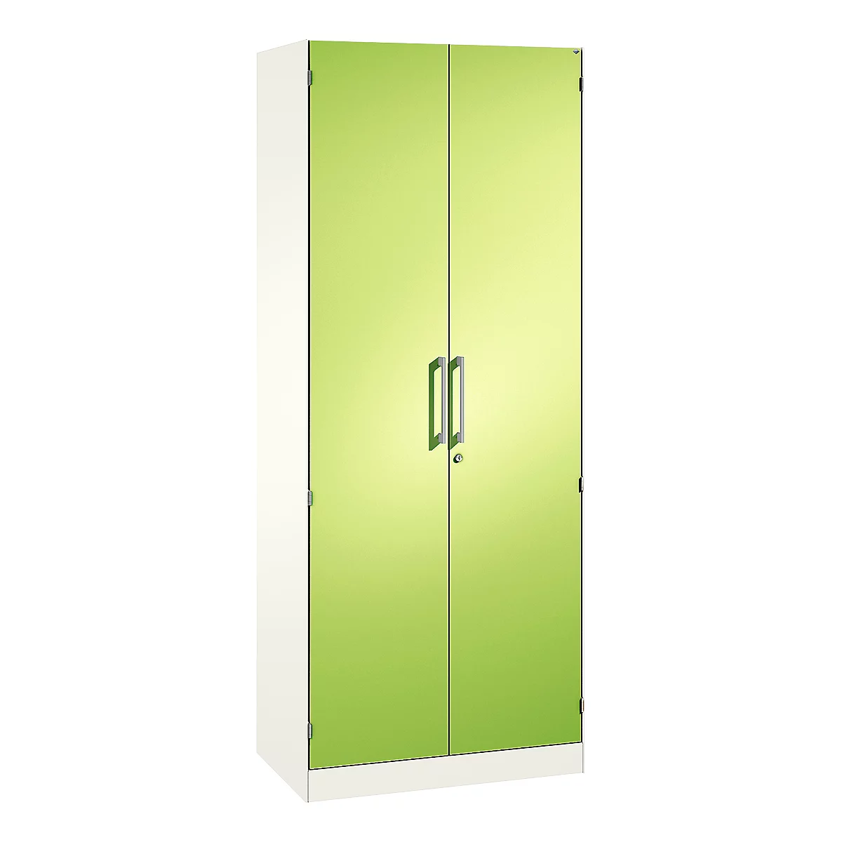Armoire à portes battantes ASISTO C 3000, 5 hauteurs de classeur, l. 800 mm, blanc/jaune-vert