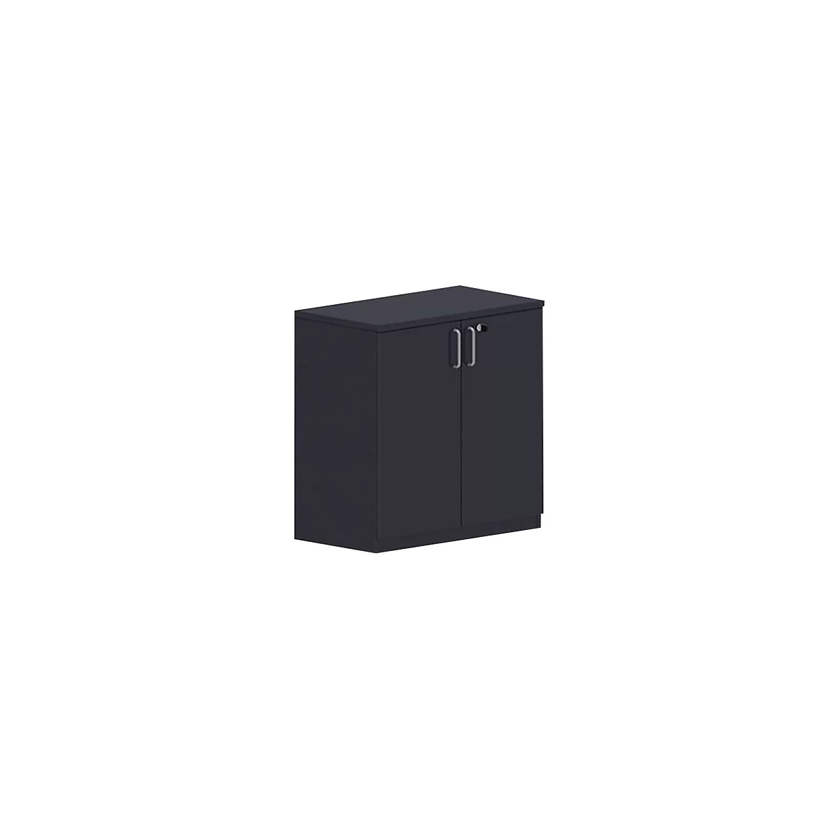 Armoire à portes battantes BEXXSTAR, en bois, 2 hauteurs de classeur, l. 800 x P 445 x H 825 mm, noir